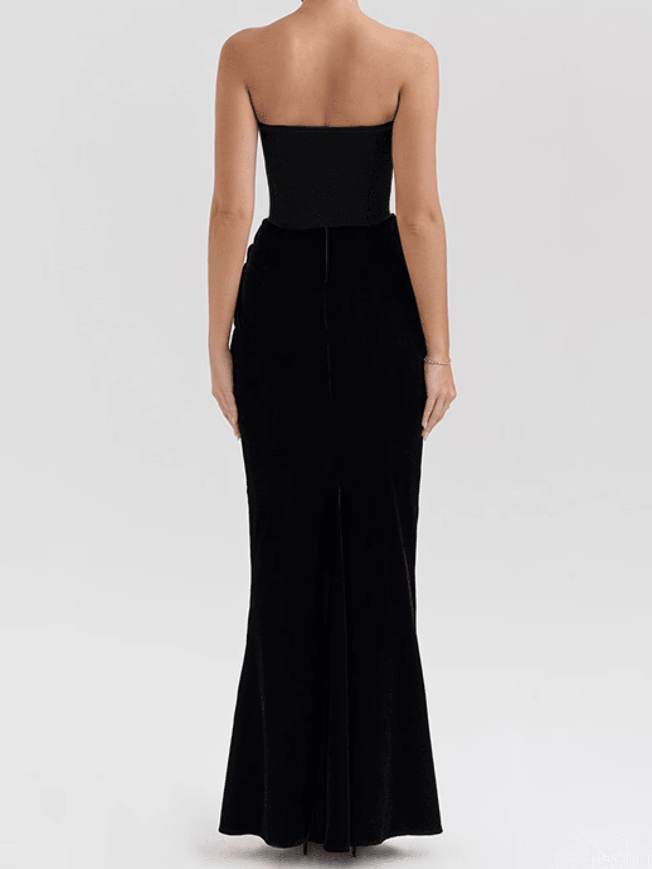 Black Velvet Strapless Pencil Dress with Waist Tie | Size EU Size 38 (M) - Image 6